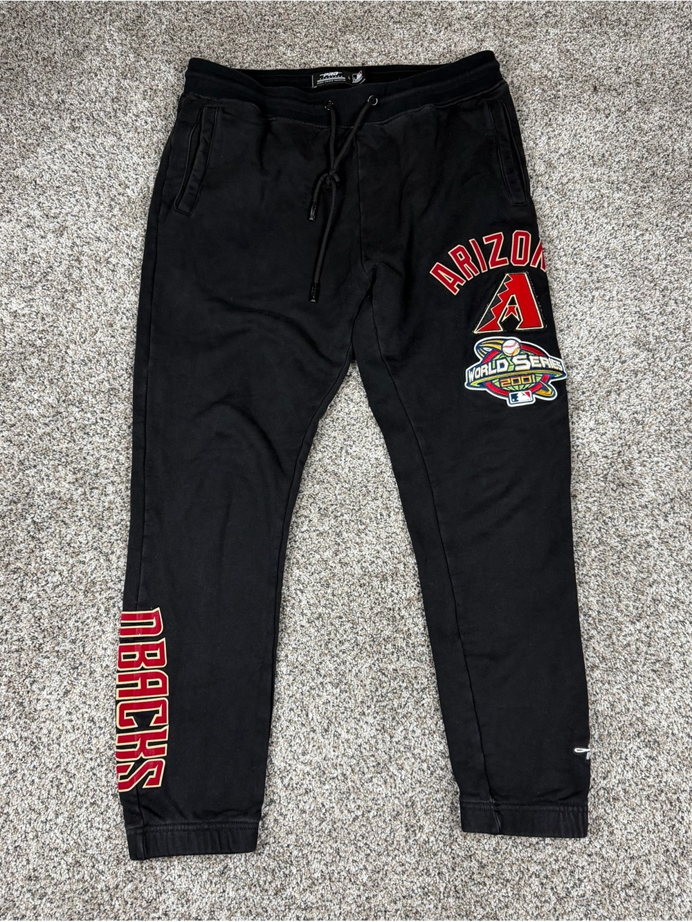 Sz Large Men’s Pro Standard MLB Arizona Diamondbacks Cuffed Jogger Pants Black
